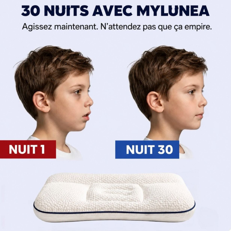 MyLunea™ | Enfin un oreiller réellement adapté au corps de votre enfant.